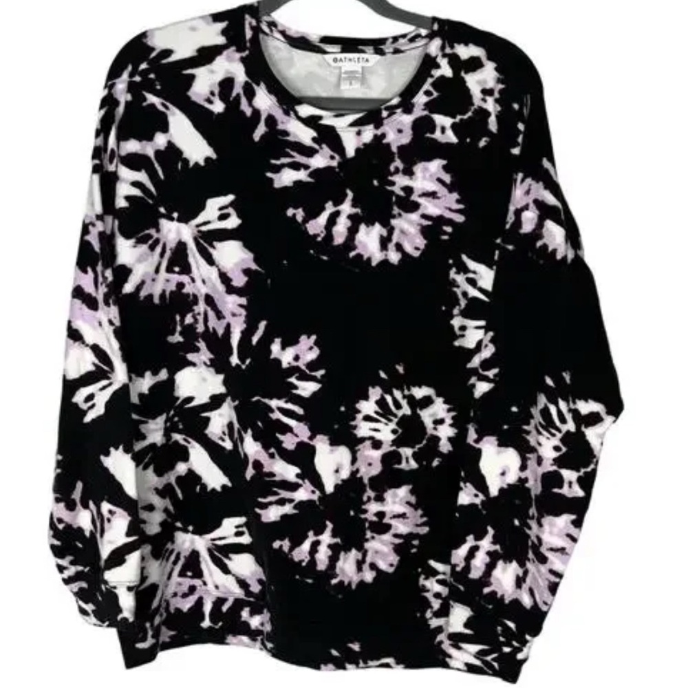 Athleta Black Tie Dye Sweatshirt
